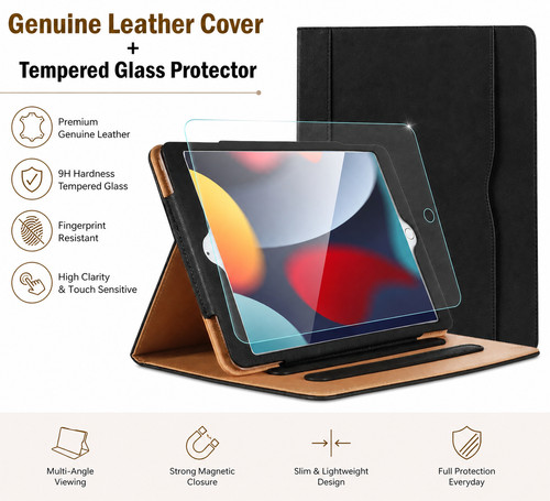 Genuine leather ipad case - 10.2,